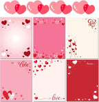 FANOST Valentine‘s Letter Paper Set - 60 Sheets A4 A4 (8.5“x11”) Red Heart Love Pattern Stationery Paper for Romantic Handwritten Notes, Premium Writing Paper Gift for Her/Him Boyfriend/Girlfriend