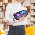 BOENLE Custom Wolf Howling Moon Lightning Pencil Case Box Boys Girls Personalized Name Large Pencil Pouch Stationery Pen Bag Organizer for Kids Adults School Office