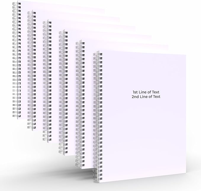 Custom Spiral Notebook Journals with a Pastel Purple Colored Cover - 6 Pack of 8.5" x 11" – College Ruled, Hard Cover, 50 Sheets Per Book – For Journaling, Office, School Supplies, etc.