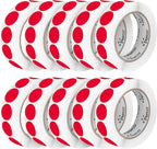 Perco Red 1-Inch Perforated Circle Dot Sticker Labels — 10 Rolls, 10,000 Round Stickers — with Permanent Adhesive for Inventory Management, Color Coding, Garage Sales, Crafts—Made in USA