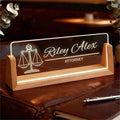 Personalized Desk Name Plate, Custom Light Up Acrylic Office Sign for Coworker Boss Teacher Gift, Employee Recognition, Professional Workplace Decor