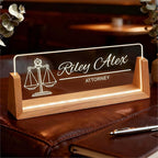 Personalized Desk Name Plate, Custom Light Up Acrylic Office Sign for Coworker Boss Teacher Gift, Employee Recognition, Professional Workplace Decor