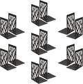 MSDADA Black Metal Bookends (7 Pairs, 14 Pieces) for Shelves, Office, Heavy Books, Home Decor