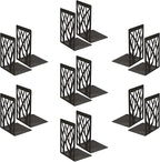 MSDADA Black Metal Bookends (7 Pairs, 14 Pieces) for Shelves, Office, Heavy Books, Home Decor