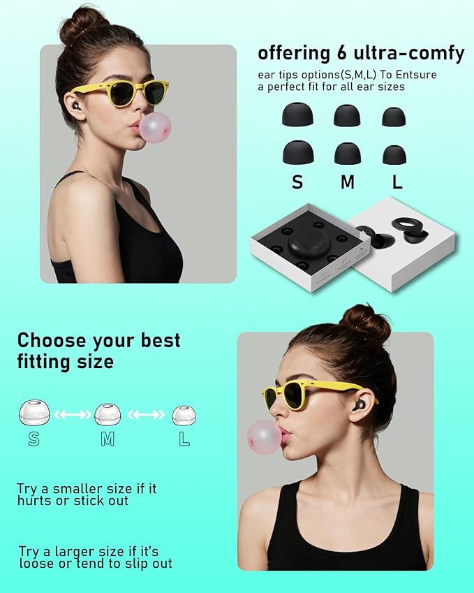 Clicar Ear Plugs for Sleeping,30dB Noise Cancelling Earbuds,Concert Ear Plugs for Swimming,Snoring,Sider Sleepers Airplane,Silicone Ear Plugs for Noise Reduction,Side Sleepers Invisible Earbuds