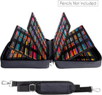 YOUSHARES Big Capacity Colored Pencil Case - 480 Slots large Pen Case Organizer with Multilayer Holder for Prismacolor Colored Pencils & Gel Pen (Black)