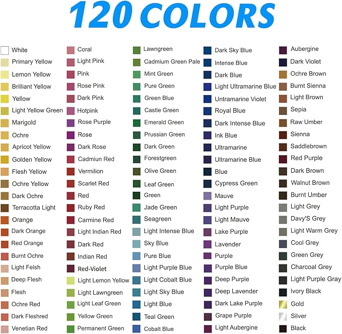 H & B 120 Colored Pencils Set, Art Pencil Kit for Adult Coloring,Oil Based Soft Core, Ideal for Coloring Sketching Shading,Art Set for Kids Teens Beginner Wooden Color Pencils