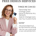 Custom Business Cards - Customizable Logo/Text/QR Code, 300gsm Matte Paper Front & Back Sides Printed, for Auto Repair Stores, Car Rental Stores