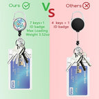 GIANCOMICS ID Badge Holder with Breakaway Lanyard, Cute Butterfly Lanyards for ID Badges ID Card Holder, Retractable Badge Reel Clips Heavy Duty Keychain Badge Lanyard, Teacher Nurse Work Office Gifts
