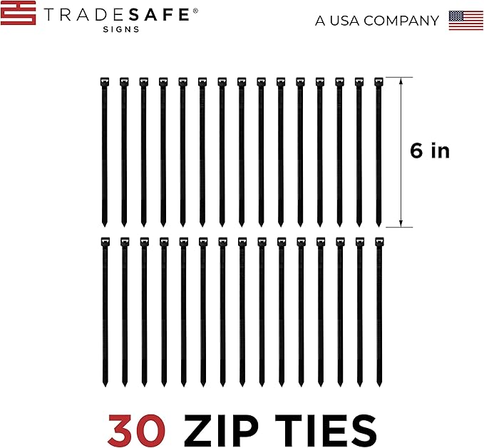TRADESAFE Caution Out of Service Tags - 30 Yellow Caution Signs with 30 Cable Ties, Durable 32 mil Vinyl, Caution Tags for Equipment Repair or Service, Accident Prevention