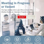 Vacant Meeting in Progress Privacy Sign,Vacant Occupied Sign for Home Office Hotles Hospital Conference Room,Slider Door sign Tells Whether Room Vacant or Occupied,7'' x 1.5'' - Stainless Steel,Silver