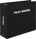 Carstens 4-Inch Heavy Duty Round Ring Binder for Policy Manuals – Side Opening, Black, Durable Plastic Covers, No-Gap Rings, No Pockets, Holds 600 US Letter Sheets, Made in USA (1873-3R)