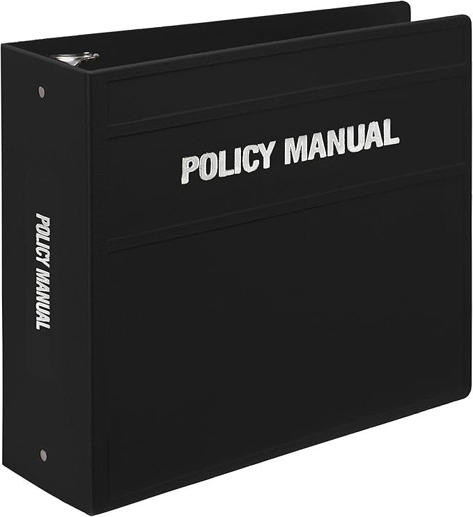 Carstens 4-Inch Heavy Duty Round Ring Binder for Policy Manuals – Side Opening, Black, Durable Plastic Covers, No-Gap Rings, No Pockets, Holds 600 US Letter Sheets, Made in USA (1873-3R)