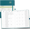 POPRUN Monthly Planner 2026-2027, Large-8'' x 10'', 18-Month Calendar Book (Jan.26 - Jun.27), Calendar Planner with Monthly Tabs, Storage Pocket, Hardcover, 100 GSM Paper - Pacific Green