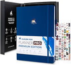 Clever Fox Planner Pro Premium – Luxurious Weekly & Monthly Planner with Budget Organizer for Productivity & Goals, Undated, A4 (Navy Blue)
