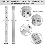 10 Pieces 6 Inch 15 cm Pocket Ruler Flexible Precision Stainless Steel Ruler with Detachable Clips Stainless Steel Pocket Clip Scale Gauge Metric British System