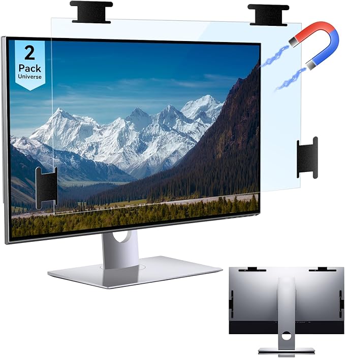 [2 Pack] Magnetic Hanging 21.5 in Computer Anti Blue Light Screen Protector for16:9 Aspect Ratio Widescreen Monitor, Eye Protection Anti-Glare Light LED PC Screen Protector, Removable 21.5in Protective Film