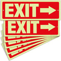 iSYFIX Exit Signs with Directional Right Arrow - 6 Pack 12x4 Inch Glow in the Dark for Business, School, Office, Warehouse - Durable 40 Mil Polystyrene, UV Laminated, Waterproof, Scratch & Fade Resistant