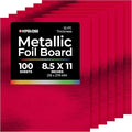 Hygloss Metallic Cardstock Sheets – 100 Shiny Red Sheets, 8.5” x 11” - Sturdy 10 pt. – Metallic Foil Board Paper for Crafts, Scrapbooking, Posters & Decorations