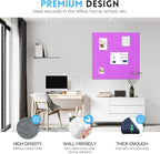 Large Cork Bulletin Board for Wall 36"x24", 6 Pack Felt Wall Tiles with 50 Pushpins, 30 Safe Removable Adhesive Tabs, Decorative Pin Board Tack Board for Office Home School, Purple