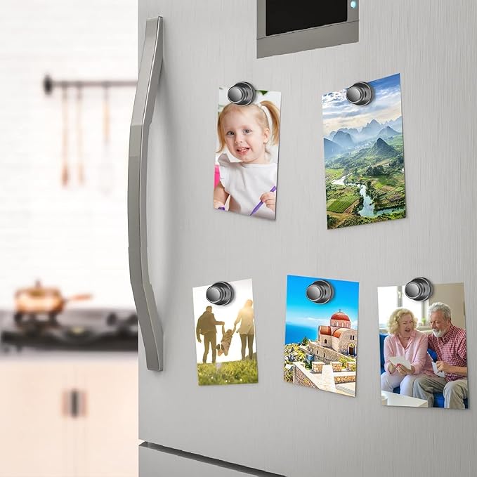 Junarter 45 Pack Magnetic Push Pins, Black Strong Fridge Magnets, Whiteboard Magnets, Refrigerator Magnets Strong, Dry Erase Board Magnets for Fridge, Whiteboard, Office, Classroom, Kitchen, Map