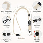 Fishent Breakaway Neck Lanyards for ID Badges, Adjustable Durable Heavy Duty Lanyard with Detachable Buckle for Keys Holder (Starlight)