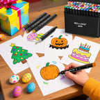 WELLOKB Alcohol Markers,80 Colors Dual Tip Permanent Art Markers for Adults Coloring Illustrations Sketch,Christmas gift,Alcohol Based Marker with Case,for Book Painting Card Making