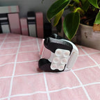 RhyNSky Panda Manual Sticker Dispenser Postage Stamp Roll Dispenser Holder for Desk, Stamps NOT Included, 1.18" Core, Black, C03