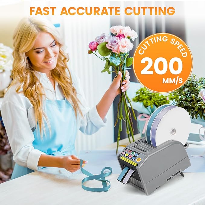 Ribbon Cutting Machine, Automatic Tape Dispenser, 999mm Precision Cut, Ideal for Shipping, Schools, Restaurants, Business & Home