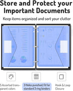 Forvencer Binder Pocket, 10 Pack Super Heavyweight Plastic Folders with Tight Closure, Folders with Pockets Side Loading, Binder Organizer, Binder Dividers with Pockets, Letter Size, Assorted Colors