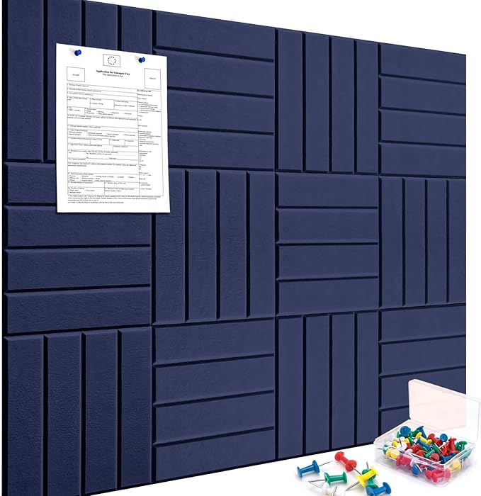 Cork Boards for Walls 48" x 36" Felt Board Alternative, 12 Pack Felt Wall Tiles Bulletin Board, Large Cork Board for Office Pin Board Tack Board Cork Boards