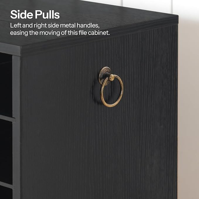 HOOBRO Countertop Mail Sorter, Wooden Literature Organizer, Student Mailbox for Classroom, Desktop Organizer for Office Home School, 12 Compartments Black BK43WF01