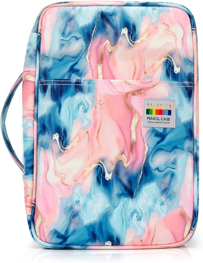 YOUSHARES Organizer Color Pencil 300 Slots - Pen Case Organizer with Handy Wrap & Zipper, Multilayer Holder for Prismacolor Colored Pencils & Gel Pen (Quicksand Pink)
