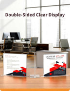 NIUBEE Acrylic Sign Holder 8.5x11 Inches 6 Pack Horizontal, T Shape Double Sided Clear Frames, Plastic Paper Flyer Display Holder, Document Menu Table Stand for Office, Store -Landscape