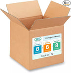 IDL Small Cube Moving & Shipping Boxes - 8 x 8 x 8 inches (5-Pack) - Extra Strength 200 lb Corrugated Packing Boxes