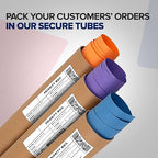 Paclord 2" x 60" Heavy-Duty Reinforced Cardboard Mailing Tube, Pack of 4 Tubes with 8 Caps – Secure USPS Approved – Great for Shipping and Storing of Prints, Artwork, Posters or Documents
