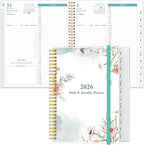 Daily Planner 2026 Full Page Per Day- 2026 Daily & Monthly Planner from January 2026 to December 2026, Day Planner 2026 with 12 Months Tabs, 8.5" x 11", Pink Flowers
