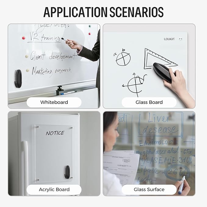 loukin Dry Erase Eraser Refill Pads with 12 Peel-Off Layers, Whiteboard Eraser Replaceable Pads, Ideal for Classroom, Home and Office Use, 2 Pack