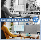 Yaomiao 4 Pack Acoustic Desk Divider Soundproof Desk Privacy Panel Freestanding Partitions Sound Absorbing Divider for Office Reduce Noise and Visual Distractions 47.3" x 16"(Light Gray)