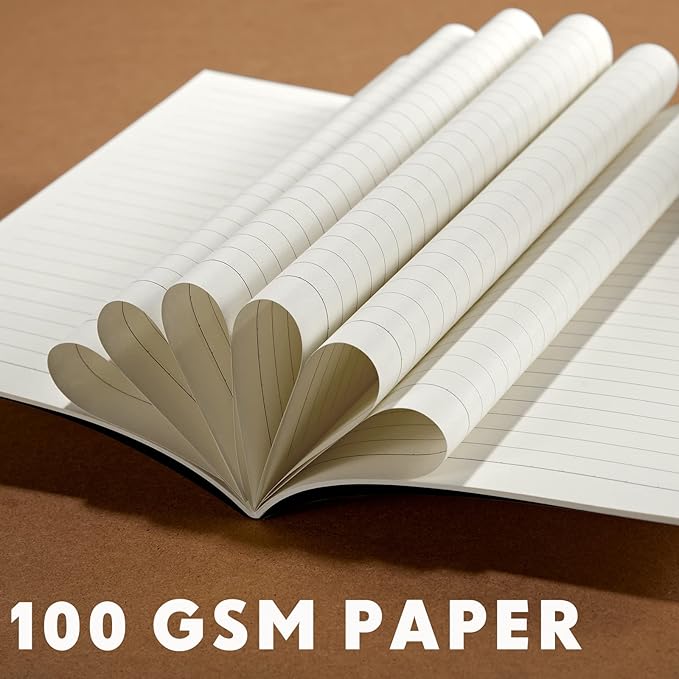 Mimorou 100 Pcs Journals Notebooks Bulk - Kraft Softcover A5 Small Notebooks 5.5 Inch x 8.3 Inch Notepads with 60 Page 30 Sheet for Writing Sketch Travel Office Supplies(Black, Brown,Lined)