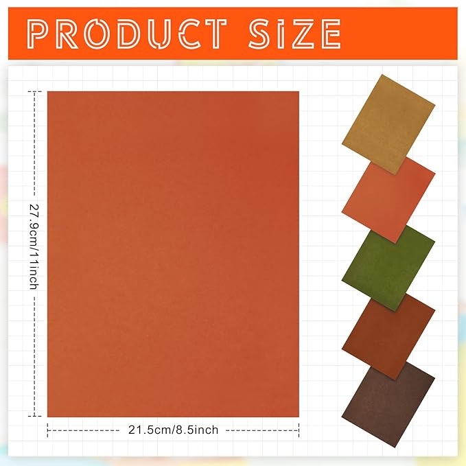 Sinmoe 100 Sheets 5 Shades Cardstock Paper 8.5 x 11 Inches 180gsm Solid Core Printer Paper for Scrapbooking DIY Arts Crafts Making Office Home Supplies (Autumn Color)