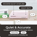 EcoElectronix Portable Automatic Electric Stapler Pro - 30 Sheet Capacity, Quiet Operation, Jam-Free and Easy Reload - AC Adapter/Battery Powered (Pink)
