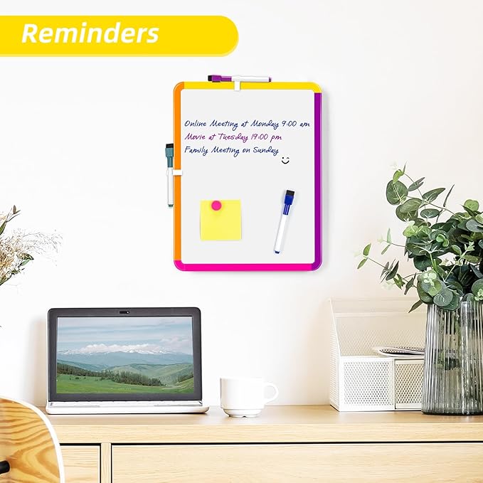 VUSIGN Small White Board Dry Erase, 11''x14'' Magnetic Dry Erase Board, Mini Whiteboard with Markers for Students, Fridge, Wall, Locker