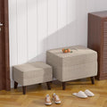 FAGAGA Foot Rests with Adjustable Cover, BOGO, Storage Ottoman Dorm, Footstool & Sitting Stool, Ottoman Foot Stool Set for Living Room, Bedroom, Dorm, Beige