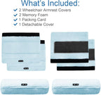 SPRING SEAON Wheelchair Armrest Covers 2 Pack Soft Memory Foam Wheelchair armrest Pads Wicking Washable for Office Transport Chair (Sky Blue)