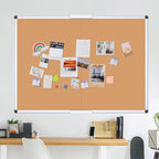 VIZ-PRO Cork Bulletin Board/Foldable Noticeboard, 36 X 24 Inches, Silver Aluminium Frame