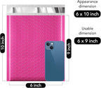 Fuxury Bubble Mailers 6x10" 100 Pack Pink Thick Padded Envelopes Usable Size 6x9" Mailing Envelopes Bubble Padded, Shipping Bags for Mailing,Packaging, Small Business, Boutique, Bulk #0