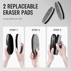 loukin Dry Erase Eraser with Replaceable Felt Pad, Whiteboard Eraser with 12 Peel-Off Layers, Magnetic Holder Includes, for Classroom, Home, and Office, Black