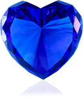 Blue Crystal Diamonds Paper Weights, Heart Shape Real Diamond Glass Gems Paperweight for Decoration, Big Diamonds Home Office Decor Valentine's Day Gift Wedding Favors with Gift Box 80mm