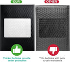 Metronic 3750 Pack Bubble Mailer 10.5x16 Inch Black,Usable Size 10.5x15" Waterproof Padded Envelopes Self-Seal Bubble Mailers Cushioning for Shipping Clothes, Books, Small Business Full Pallet Bulk